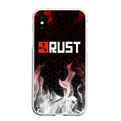 Чехол iPhone XS Max матовый RUST, цвет: 3D-белый