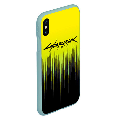 Чехол iPhone XS Max матовый CYBERPUNK 2077 / 3D-Мятный – фото 2