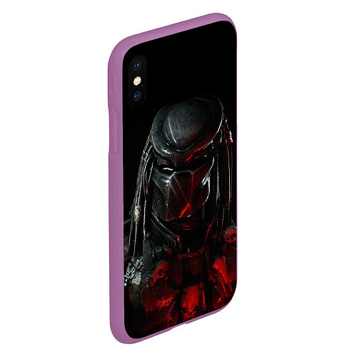 Чехол iPhone XS Max матовый PREDATOR / 3D-Фиолетовый – фото 2