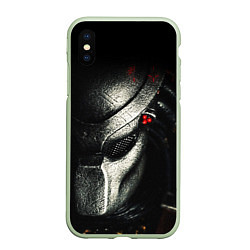 Чехол iPhone XS Max матовый PREDATOR, цвет: 3D-салатовый