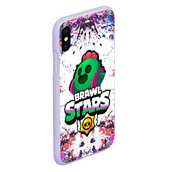 Чехол iPhone XS Max матовый Brawl Stars Spike, цвет: 3D-светло-сиреневый — фото 2