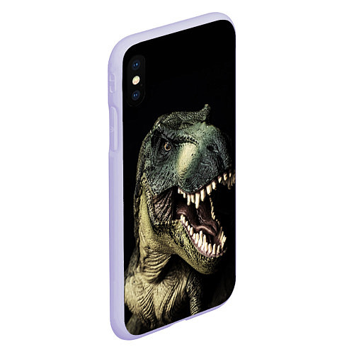 Чехол iPhone XS Max матовый Динозавр T-Rex / 3D-Светло-сиреневый – фото 2