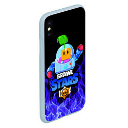 Чехол iPhone XS Max матовый BRAWL STARS SPROUT, цвет: 3D-голубой — фото 2