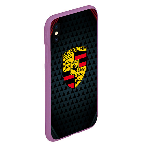 Чехол iPhone XS Max матовый PORSCHE / 3D-Фиолетовый – фото 2