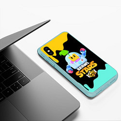 Чехол iPhone XS Max матовый BRAWL STARS SPROUT, цвет: 3D-мятный — фото 2