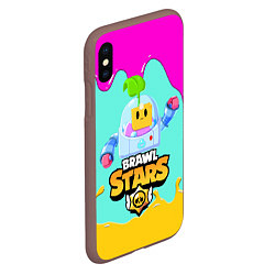 Чехол iPhone XS Max матовый BRAWL STARS SPROUT, цвет: 3D-коричневый — фото 2