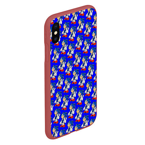 Чехол iPhone XS Max матовый SONIC / 3D-Красный – фото 2