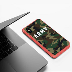 Чехол iPhone XS Max матовый ARMY, цвет: 3D-красный — фото 2
