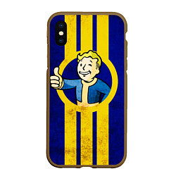 Чехол iPhone XS Max матовый FALLOUT 4, цвет: 3D-коричневый