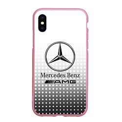 Чехол iPhone XS Max матовый Mercedes-Benz, цвет: 3D-розовый
