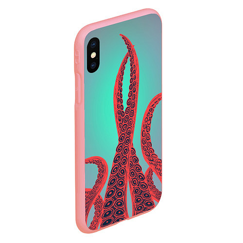 Чехол iPhone XS Max матовый Красные щупальца осминога / 3D-Баблгам – фото 2