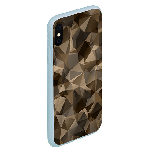 Чехол iPhone XS Max матовый СОВРЕМЕННЫЙ КАМУФЛЯЖ / 3D-Голубой – фото 2