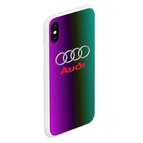 Чехол iPhone XS Max матовый Audi / 3D-Белый – фото 2