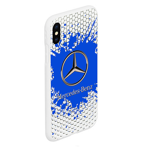 Чехол iPhone XS Max матовый Mercedes / 3D-Белый – фото 2