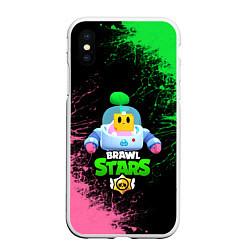 Чехол iPhone XS Max матовый BRAWL STARS SPROUT, цвет: 3D-белый