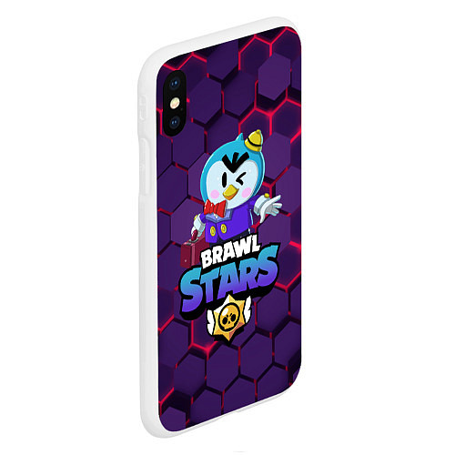 Чехол iPhone XS Max матовый Brawl Stars Mr P / 3D-Белый – фото 2