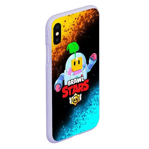 Чехол iPhone XS Max матовый BRAWL STARS SPROUT / 3D-Светло-сиреневый – фото 2