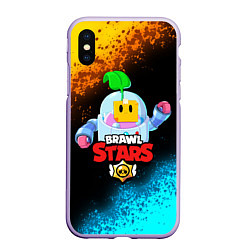 Чехол iPhone XS Max матовый BRAWL STARS SPROUT, цвет: 3D-светло-сиреневый