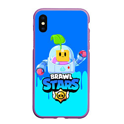 Чехол iPhone XS Max матовый Brawl Stars SPROUT, цвет: 3D-фиолетовый