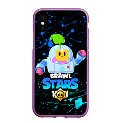 Чехол iPhone XS Max матовый Brawl Stars SPROUT, цвет: 3D-фиолетовый