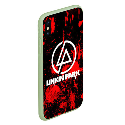 Чехол iPhone XS Max матовый Linkin Park / 3D-Салатовый – фото 2