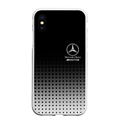 Чехол iPhone XS Max матовый Mercedes-Benz, цвет: 3D-белый