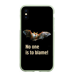 Чехол iPhone XS Max матовый Никто не виноват!, цвет: 3D-салатовый