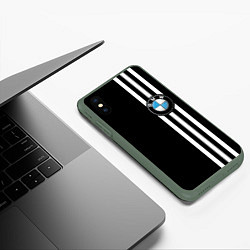 Чехол iPhone XS Max матовый BMW SPORT, цвет: 3D-темно-зеленый — фото 2