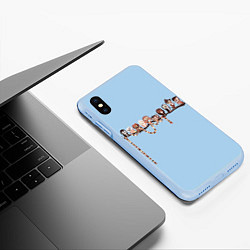 Чехол iPhone XS Max матовый Совы на ветке, цвет: 3D-голубой — фото 2