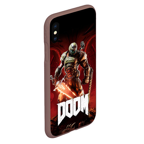 Чехол iPhone XS Max матовый Doom / 3D-Коричневый – фото 2