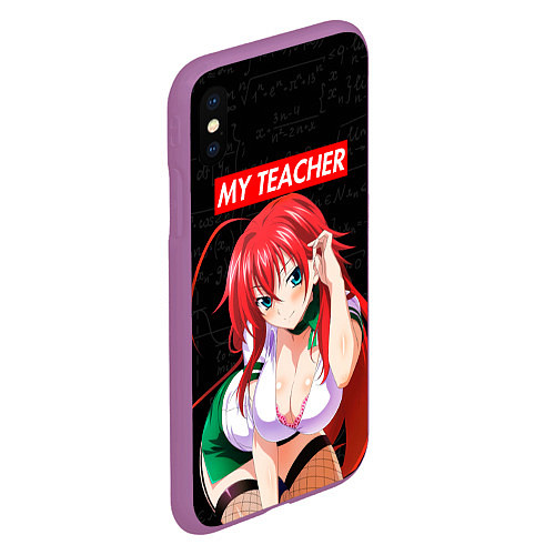 Чехол iPhone XS Max матовый SENPAI MY TEACHER / 3D-Фиолетовый – фото 2