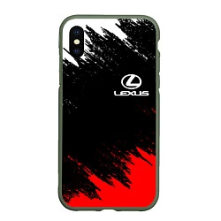 Чехол iPhone XS Max матовый LEXUS, цвет: 3D-темно-зеленый