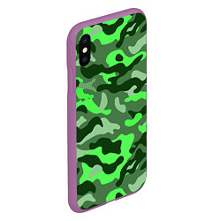 Чехол iPhone XS Max матовый CAMOUFLAGE GREEN, цвет: 3D-фиолетовый — фото 2