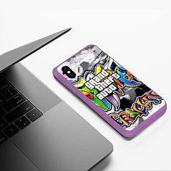 Чехол iPhone XS Max матовый GTA, цвет: 3D-фиолетовый — фото 2