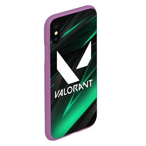 Чехол iPhone XS Max матовый VALORANT / 3D-Фиолетовый – фото 2