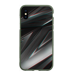 Чехол iPhone XS Max матовый GEOMETRY STRIPES GLITCH