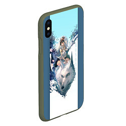 Чехол iPhone XS Max матовый Mononoke, цвет: 3D-темно-зеленый — фото 2