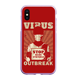 Чехол iPhone XS Max матовый Virus Outbreak, цвет: 3D-сиреневый