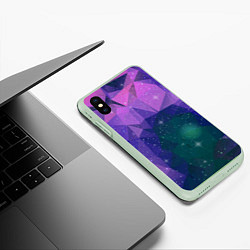 Чехол iPhone XS Max матовый SPACE, цвет: 3D-салатовый — фото 2