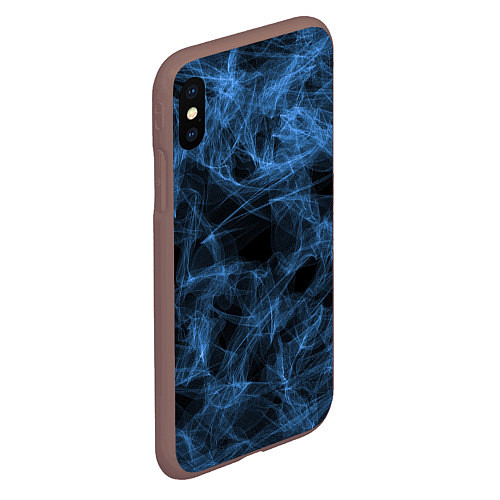 Чехол iPhone XS Max матовый Синий дым / 3D-Коричневый – фото 2