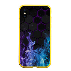 Чехол iPhone XS Max матовый Fire, цвет: 3D-желтый