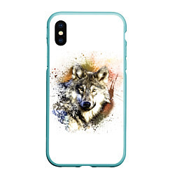 Чехол iPhone XS Max матовый Wolf, цвет: 3D-мятный