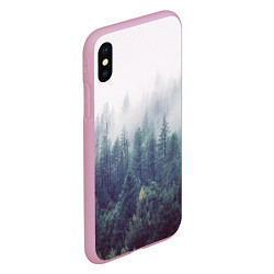Чехол iPhone XS Max матовый Сибирский лес, цвет: 3D-розовый — фото 2