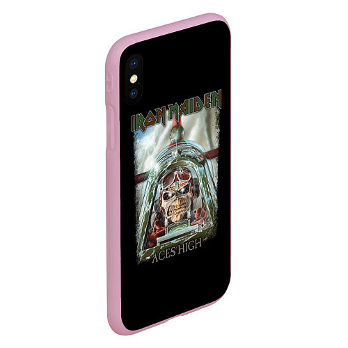 Чехол iPhone XS Max матовый Iron Maiden / 3D-Розовый – фото 2