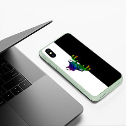Чехол iPhone XS Max матовый Лягуха, цвет: 3D-салатовый — фото 2