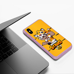 Чехол iPhone XS Max матовый НИТА БРАВЛ СТАРС, цвет: 3D-сиреневый — фото 2