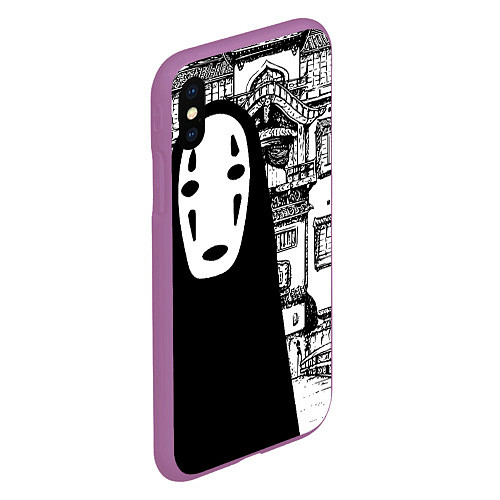 Чехол iPhone XS Max матовый No-Face Spirited Away Ghibli / 3D-Фиолетовый – фото 2