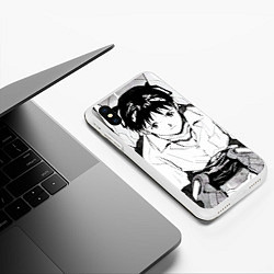 Чехол iPhone XS Max матовый Синдзи Икари, Евангелион, цвет: 3D-белый — фото 2