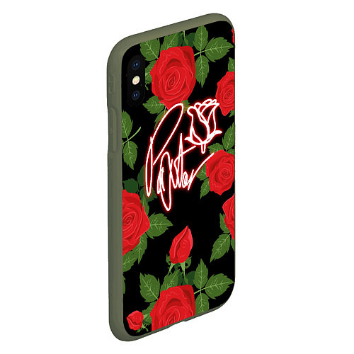 Чехол iPhone XS Max матовый Payton Moormeier Розы / 3D-Темно-зеленый – фото 2