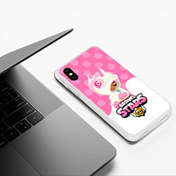 Чехол iPhone XS Max матовый Brawl stars Unicorn, цвет: 3D-белый — фото 2